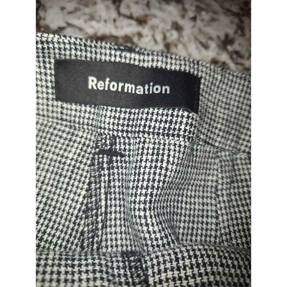 Reformation‎ linen black white cropped pants size 0